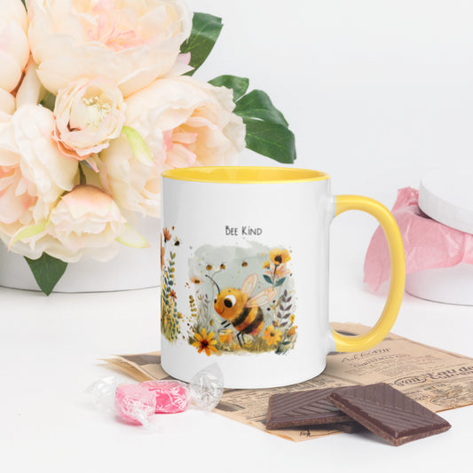 Bee mug for mothers with yellow inside